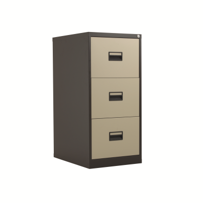 3 Drawer Steel Filing Cabinet 465x620x1000mm Coffee/Cream 9057205