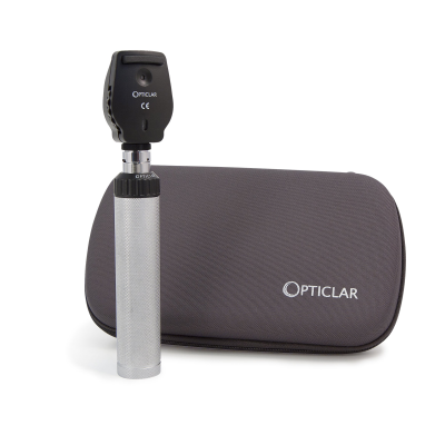 Opticlar LED L28 Ophthalmoscope with C Cell Handle in Zip Case