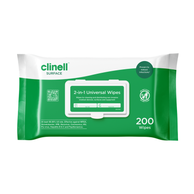 Clinell Universal Sanitising Wipes Pack of 200