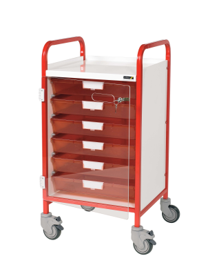 VISTA 50 Clinical Trolley 6 Single Trays with Locking Door