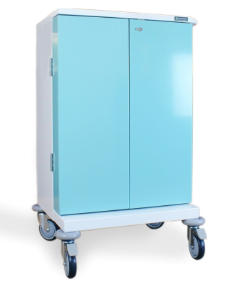 Double Door Medicine Drugs Trolley 9 Hoop Monitored Dosage (MDS)