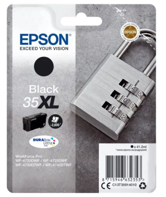 Epson 35XL Ink Cartridge DURABrite Ultra High Yield Padlock Black