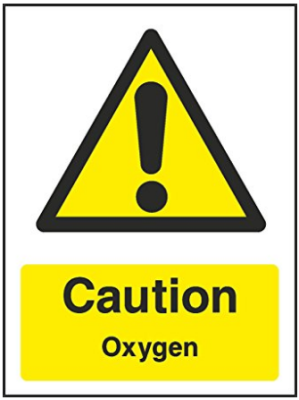 Caution Oxygen Sign 200mmx150mm