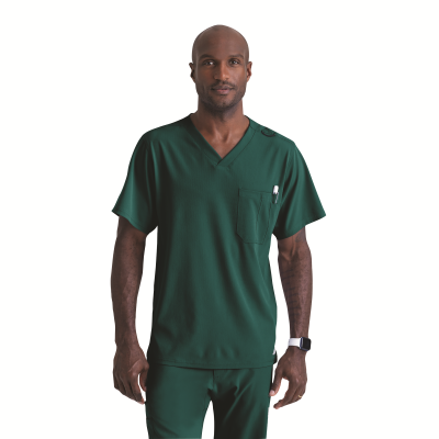 Skechers Unisex V Neck Scrub Top Hunter Green XS