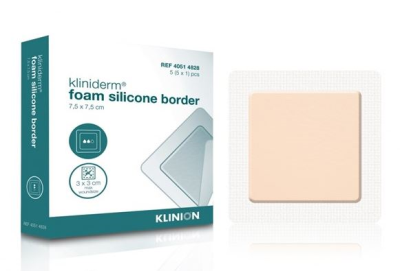 Kliniderm Foam Silicone Border Dressing 7.5cm x 7.5cm