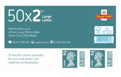 2nd Class Large Letter Postage Stamps