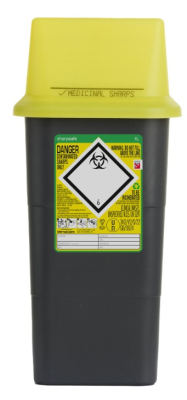 Sharpsafe 7L Yellow Lid Sharps Bin