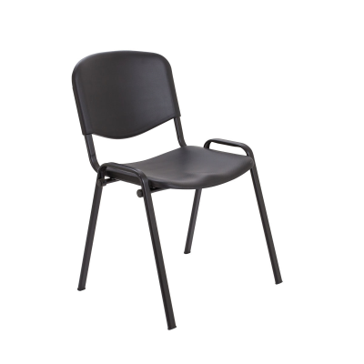 Delivered & Installed Club Stacking Chair Plastic Black/Black No Arms