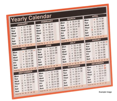 Year to View Calendar 2027