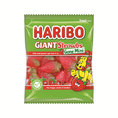 Haribo Strawbs Gone Mini Bags 16g