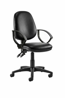 Kirby High Back Operator Chair With Arms Metro Vinyl Charcoal