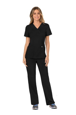 Cherokee Revolution Mock Wrap Top Black 2XS