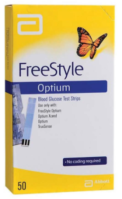 Freestyle Optium Blood Glucose Test Strips (Pk/50)