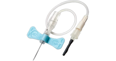 BD Push Button Blood Collection Sets with Luer Adapter Blue - 23g with 12" Tube