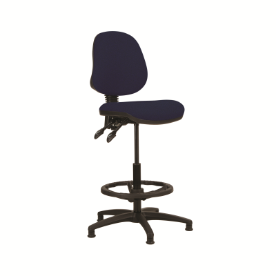 Mid Back Draughtsman Chair and Adjustable D-Kit Royal Blue BAN0803RB+AC1042