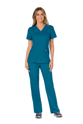 Cherokee Revolution Mock Wrap Top Caribbean Blue XXS