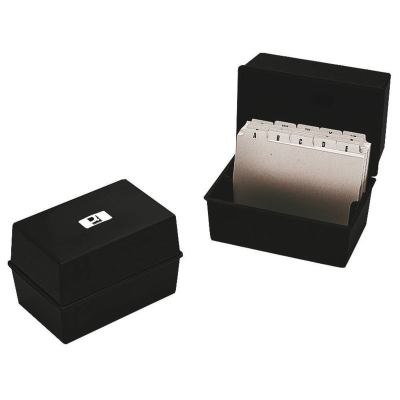 Card Index Boxes Black (3 x 5in)