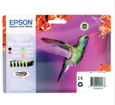 Epson T0807 Ink Cartridge Claria Photographic Multipack