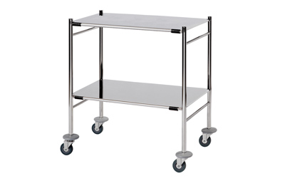 Surgical Trolley with 2 Fully Welded Stainless Steel Shelves - Large