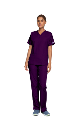 Cherokee Unisex Scrub Top Eggplant 2XS