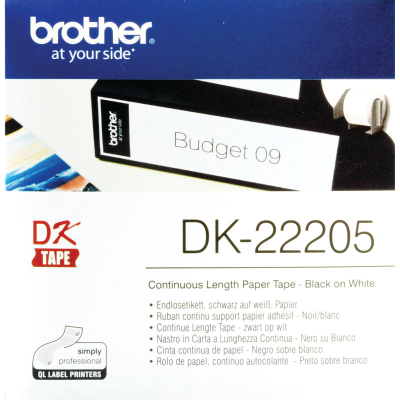 Brother DK22205 - White Continuous Paper Tape (62mm x 30.48m)