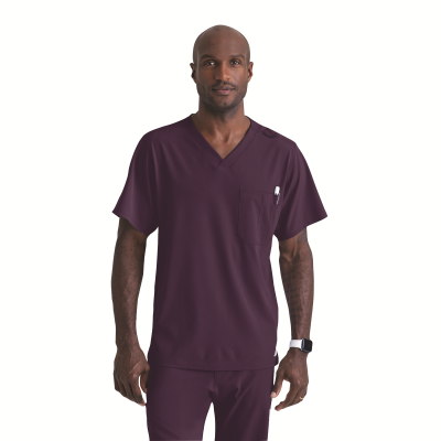 Skechers Unisex V Neck Scrub Top Eggplant XS
