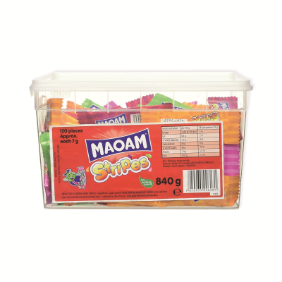 Haribo Maoam Stripes Sweets Drum 840g 58047