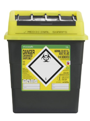Sharpsafe Yellow Lid Sharps Bin 13 Litre