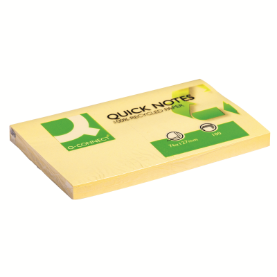 Q-Connect Quick Notes Recycled 76x127mm Yellow