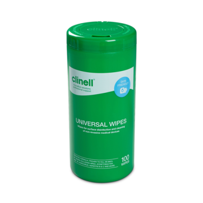 Clinell Universal Sanitising Wipes Canister of 100
