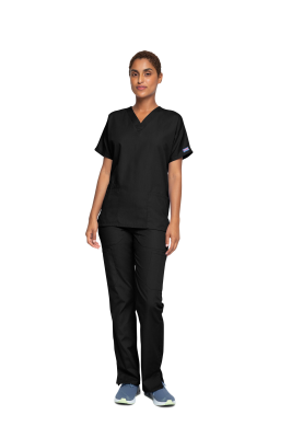Cherokee Unisex Scrub Top Black 2XS
