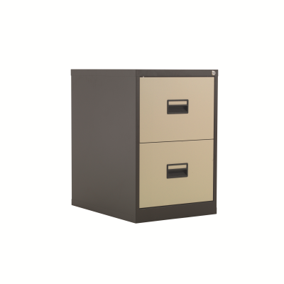 2 Drawer Steel Filing Cabinet 465x620x700mm Coffee/Cream 1870699