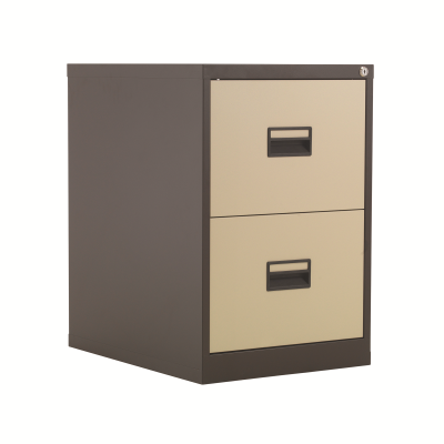 2 Drawer Steel Filing Cabinet 465x620x700mm Coffee/Cream 4988783